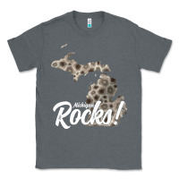 Charcoal Heather great lakes shaped men women petoskey stone michigan rocks pullover ho Classic Tee - linhVisuals