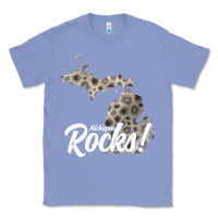 Colony Blue great lakes shaped men women petoskey stone michigan rocks pullover ho Classic Tee - linhVisuals