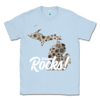 Dusty Blue great lakes shaped men women petoskey stone michigan rocks pullover ho Classic Tee - linhVisuals