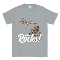 Heather Grey great lakes shaped men women petoskey stone michigan rocks pullover ho Classic Tee - linhVisuals