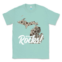 Seafoam great lakes shaped men women petoskey stone michigan rocks pullover ho Classic Tee - linhVisuals