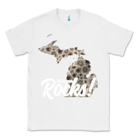 White great lakes shaped men women petoskey stone michigan rocks pullover ho Classic Tee - linhVisuals