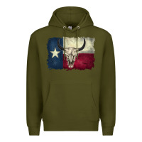 Army Green distressed tesas flag Premium Hoodie - BarkalooDesign