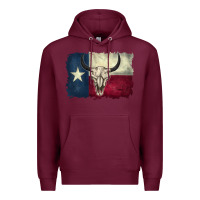 Burgundy distressed tesas flag Premium Hoodie - BarkalooDesign
