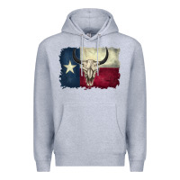 Heather Grey distressed tesas flag Premium Hoodie - BarkalooDesign