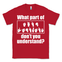 Red funny sign language gift men women hand symbol interpreter t shirt Classic Tee - linhVisuals