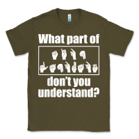 Army Green funny sign language gift men women hand symbol interpreter t shirt Classic Tee - linhVisuals