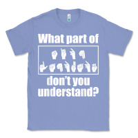 Colony Blue funny sign language gift men women hand symbol interpreter t shirt Classic Tee - linhVisuals