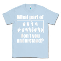 Dusty Blue funny sign language gift men women hand symbol interpreter t shirt Classic Tee - linhVisuals