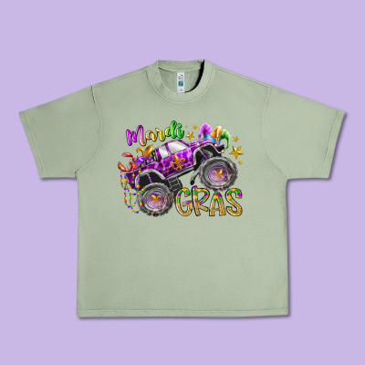 Mardi Gras Monster Truck Urban Heavy Tee Designed By Racoondesign