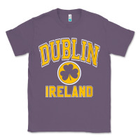 Lavender womens dublin ireland varsity style shamrock green with amber print v Classic Tee - linhVisuals
