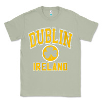 Matcha womens dublin ireland varsity style shamrock green with amber print v Classic Tee - linhVisuals