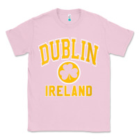 Bubblegum Pink womens dublin ireland varsity style shamrock green with amber print v Classic Tee - linhVisuals