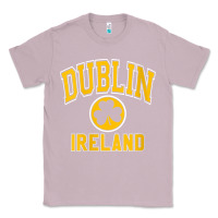 Lilac womens dublin ireland varsity style shamrock green with amber print v Classic Tee - linhVisuals