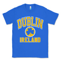 True Royal womens dublin ireland varsity style shamrock green with amber print v Classic Tee - linhVisuals