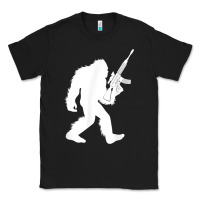 Black bigfoot with rifle sasquatch 2nd amendment gun t shirt Classic Tee - linhVisuals