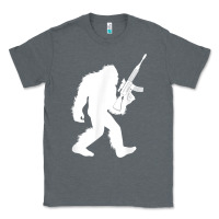 Charcoal Heather bigfoot with rifle sasquatch 2nd amendment gun t shirt Classic Tee - linhVisuals