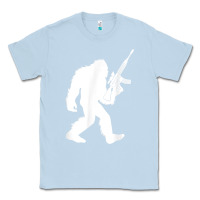 Dusty Blue bigfoot with rifle sasquatch 2nd amendment gun t shirt Classic Tee - linhVisuals
