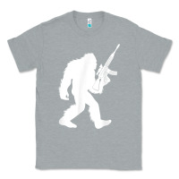 Heather Grey bigfoot with rifle sasquatch 2nd amendment gun t shirt Classic Tee - linhVisuals