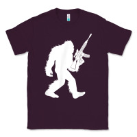 Plum bigfoot with rifle sasquatch 2nd amendment gun t shirt Classic Tee - linhVisuals