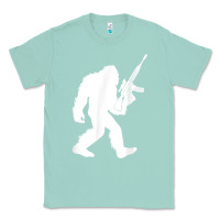 Seafoam bigfoot with rifle sasquatch 2nd amendment gun t shirt Classic Tee - linhVisuals