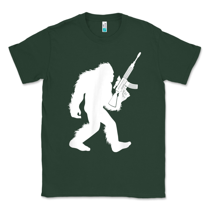 Bigfoot With Rifle Sasquatch 2nd Amendment Gun T Shirt Classic Tee by linhVisuals | Teevron