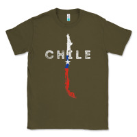 Army Green chilean map and flag   distressed chile souvenir t shirt Classic Tee - linhVisuals