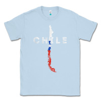 Dusty Blue chilean map and flag   distressed chile souvenir t shirt Classic Tee - linhVisuals