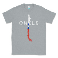 Heather Grey chilean map and flag   distressed chile souvenir t shirt Classic Tee - linhVisuals