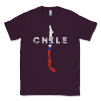 Plum chilean map and flag   distressed chile souvenir t shirt Classic Tee - linhVisuals