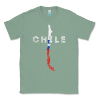Sage chilean map and flag   distressed chile souvenir t shirt Classic Tee - linhVisuals