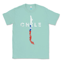 Seafoam chilean map and flag   distressed chile souvenir t shirt Classic Tee - linhVisuals