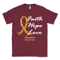 Burgundy sarcoma awareness t  shirt sarcoma awareness faith hope love   in this Classic Tee - linhVisuals