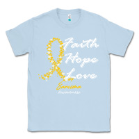 Dusty Blue sarcoma awareness t  shirt sarcoma awareness faith hope love   in this Classic Tee - linhVisuals