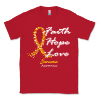 Red sarcoma awareness t  shirt sarcoma awareness faith hope love   in this Classic Tee - linhVisuals