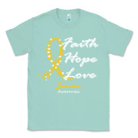 Seafoam sarcoma awareness t  shirt sarcoma awareness faith hope love   in this Classic Tee - linhVisuals