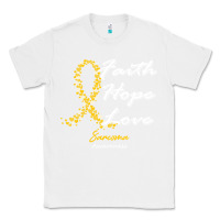 White sarcoma awareness t  shirt sarcoma awareness faith hope love   in this Classic Tee - linhVisuals