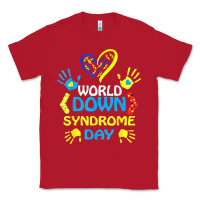 Red world down syndrome day t shirt support and awareness 3.21 t shirt Classic Tee - linhVisuals
