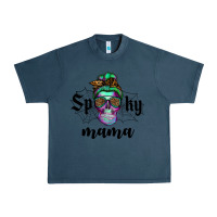 Midnight Navy spooky mama skull Urban Heavy Tee - RanaPortraitStore