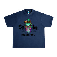 Navy spooky mama skull Urban Heavy Tee - RanaPortraitStore