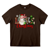 Chocolate Brown Love Christmas Snowman Heavy Core Tee - FaDigitalArtStudio