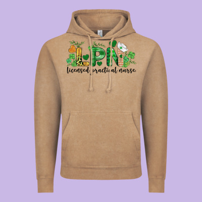 St. Patricks Day Registered Nurse Lpn Heart Vintage Hoodie Designed By Barkaloodesign