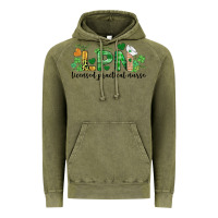 Vintage Olive st. patricks day registered nurse lpn heart Vintage Hoodie - BarkalooDesign
