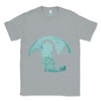 Heather Grey bigfoot riding loch ness monster sasquatch ufo abduction pullover hood Classic Tee - linhVisuals