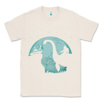 Natural bigfoot riding loch ness monster sasquatch ufo abduction pullover hood Classic Tee - linhVisuals