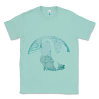 Seafoam bigfoot riding loch ness monster sasquatch ufo abduction pullover hood Classic Tee - linhVisuals