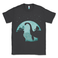 Smoke bigfoot riding loch ness monster sasquatch ufo abduction pullover hood Classic Tee - linhVisuals