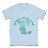 Dusty Blue bigfoot riding loch ness monster sasquatch ufo abduction pullover hood Classic Tee - linhVisuals