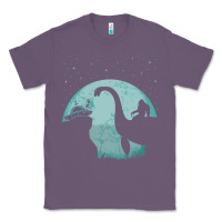 Lavender bigfoot riding loch ness monster sasquatch ufo abduction pullover hood Classic Tee - linhVisuals