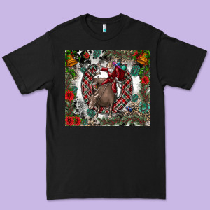 Rodeo Santa Premium Tee Designed By Cowhidedigitalart